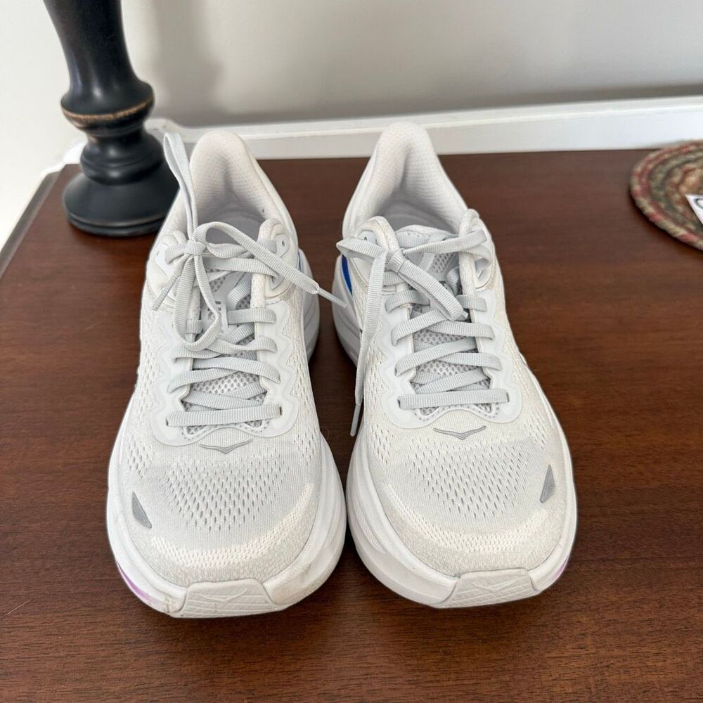 Hoka Bondi 9 Women’s White Running Shoes Sneakers - Picture 7 of 7